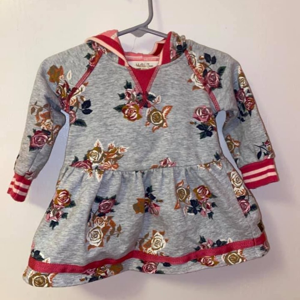 Matilda Jane SweatshirtDress w/o diapercover 6-12m